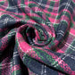 Italian Wool Blend Pink Green & Navy Check Fabric – 35% Wool – 58" Wide – By the Metre