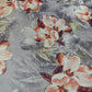 Silver Grey Floral Printed Luxury Satin Fabric 58" Wide  Silky Soft Dress Fabric By The Metre