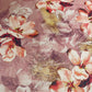 Dusty Rose Floral Printed Luxury Satin Fabric 58" Wide  Silky Soft Dress Fabric By The Metre