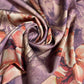 Vintage Mauve Floral Printed Luxury Satin Fabric 58" Wide  Silky Soft Dress Fabric By The Metre