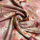 Dusty Rose Floral Printed Luxury Satin Fabric 58" Wide  Silky Soft Dress Fabric By The Metre