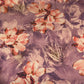 Vintage Mauve Floral Printed Luxury Satin Fabric 58" Wide  Silky Soft Dress Fabric By The Metre