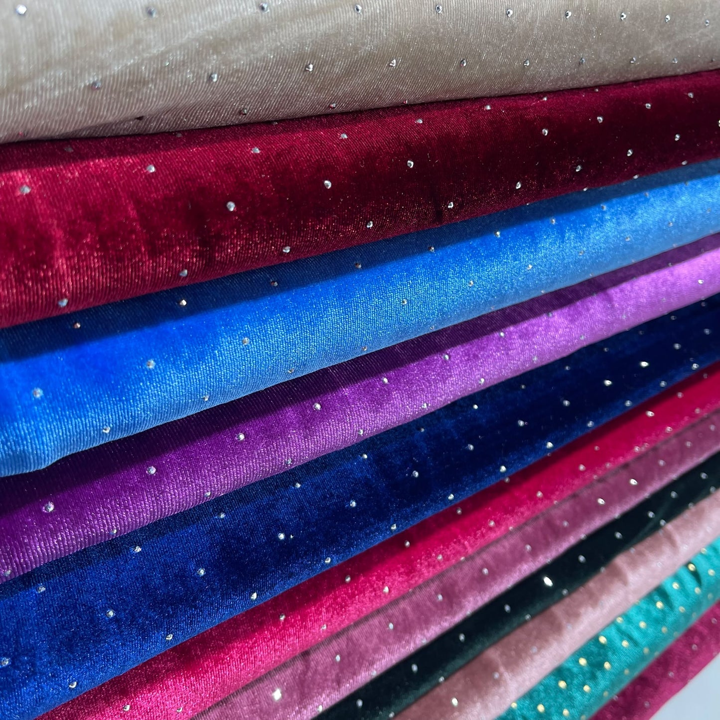 Luxurious Soft Stud Velour Velvet Fabric Stretch Dress Craft Material 58" Wide By The Meter