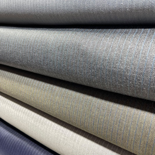 Silver Stripe Polyester Cashmere Suiting Fabric Suit Trouser Dress Material By The Meter 58" Wide
