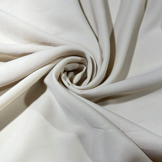 Ivory Plain Peach-Skin Powder Touch Crepe Fabric – 150cm Wide – By the Metre