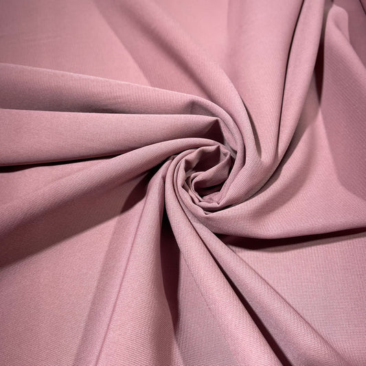 Dusty Rose Plain Peach-Skin Powder Touch Crepe Fabric – 150cm Wide – By the Metre