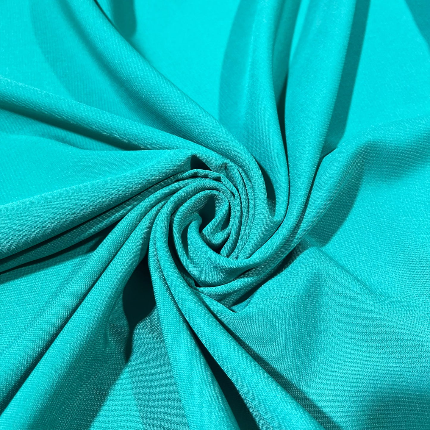 Turquoise Plain Peach-Skin Powder Touch Crepe Fabric – 150cm Wide – By the Metre