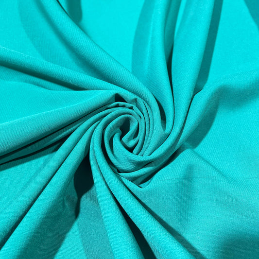 Turquoise Plain Peach-Skin Powder Touch Crepe Fabric – 150cm Wide – By the Metre
