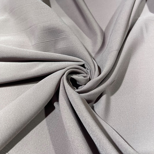 Dove Grey Plain Peach-Skin Powder Touch Crepe Fabric – 150cm Wide – By the Metre
