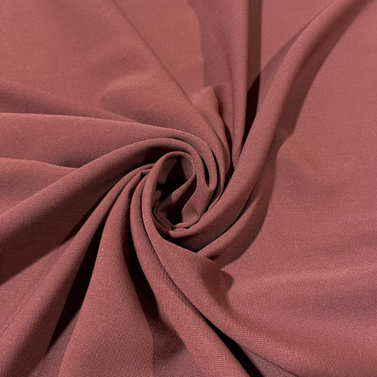 Terracotta Plain Peach-Skin Powder Touch Crepe Fabric – 150cm Wide – By the Metre