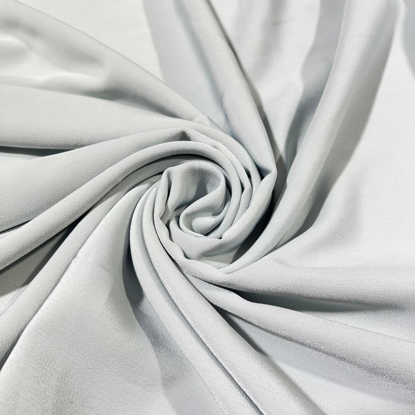 Ice Grey Plain Peach-Skin Powder Touch Crepe Fabric – 150cm Wide – By the Metre