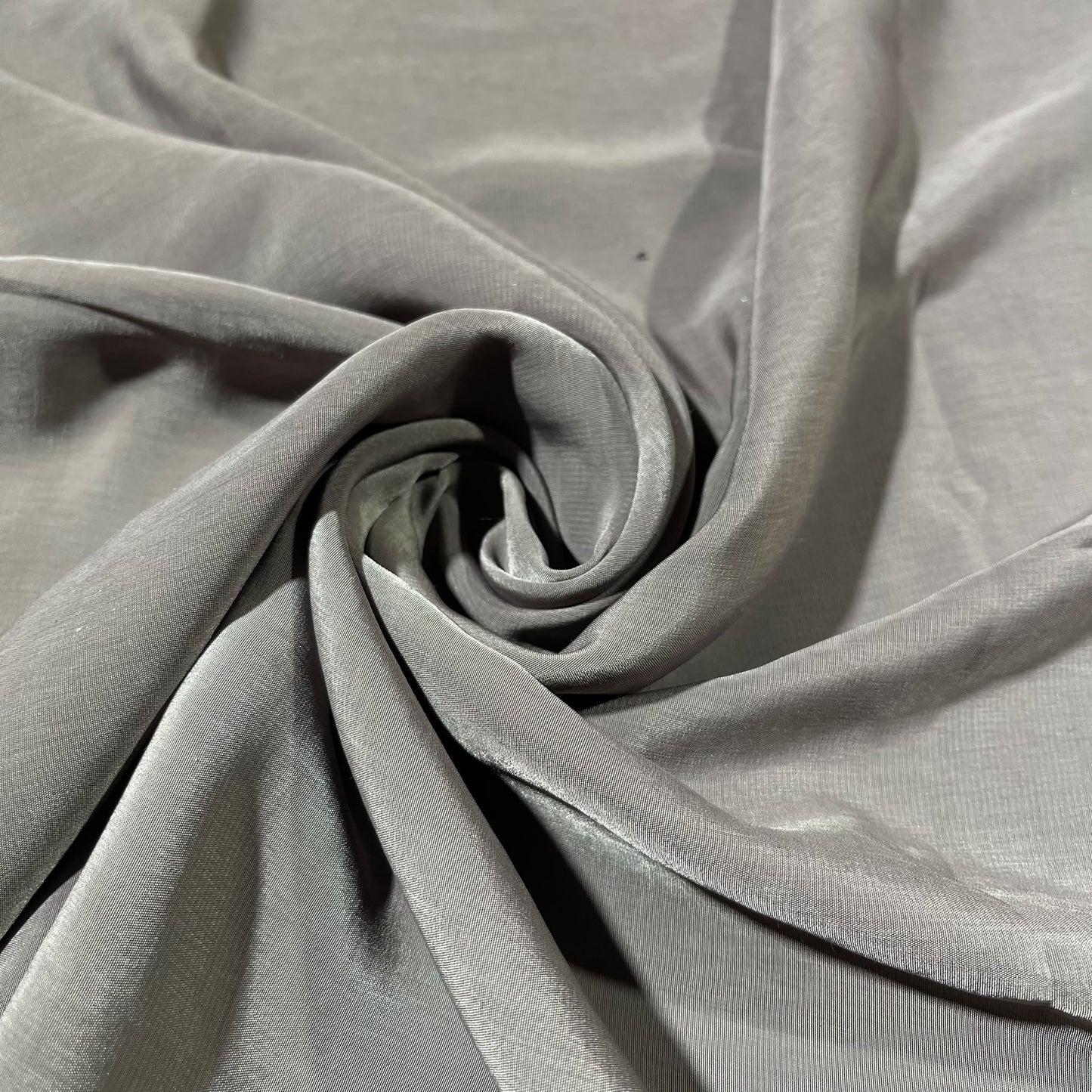 Charcoal Grey Plain Peach-Skin Powder Touch Crepe Fabric – 150cm Wide – By the Metre