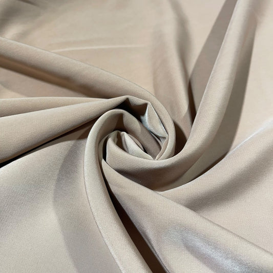 Warm Stone Plain Peach-Skin Powder Touch Crepe Fabric – 150cm Wide – By the Metre