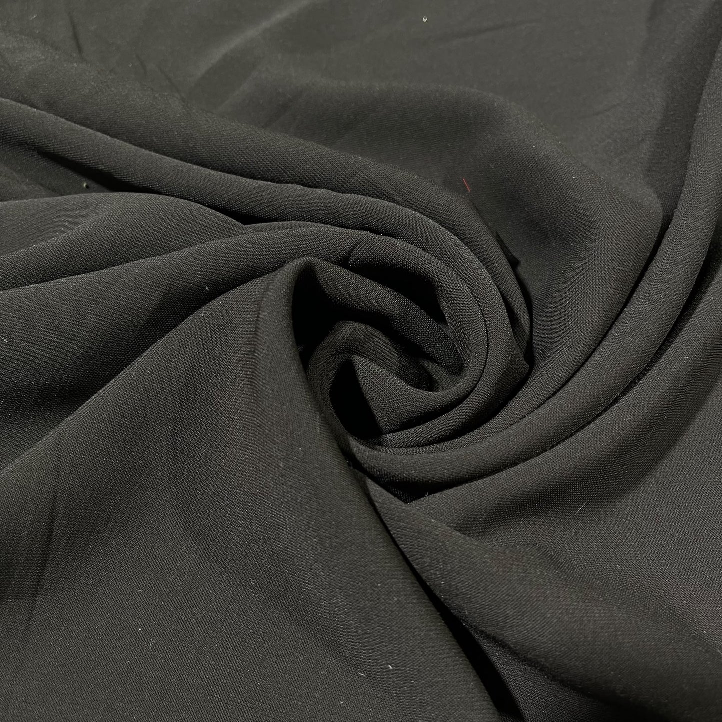 Black Plain Peach-Skin Powder Touch Crepe Fabric – 150cm Wide – By the Metre