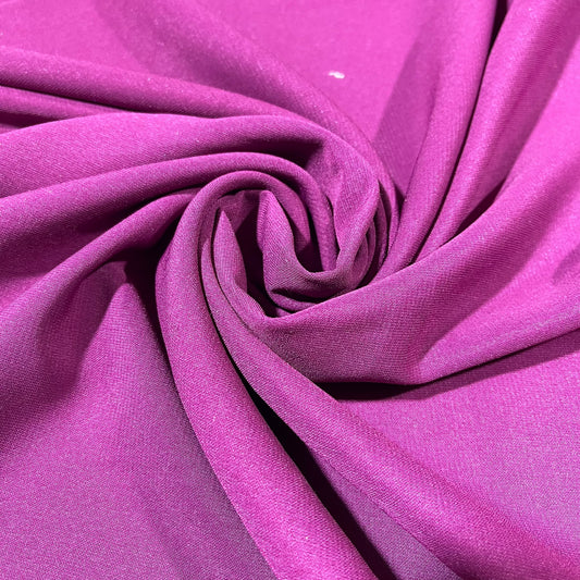 Magenta Plain Peach-Skin Powder Touch Crepe Fabric – 150cm Wide – By the Metre