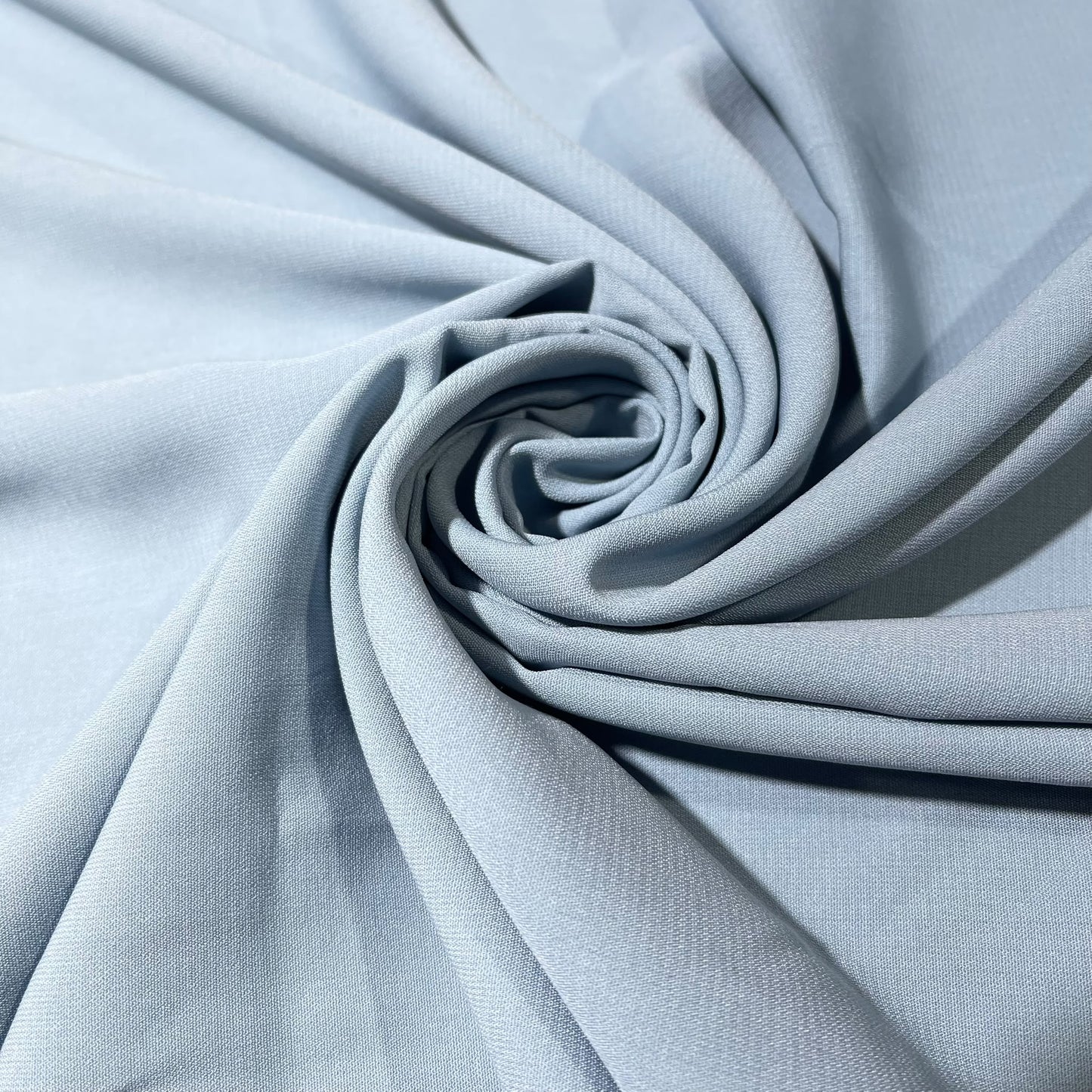 Powder Blue Plain Peach-Skin Powder Touch Crepe Fabric – 150cm Wide – By the Metre
