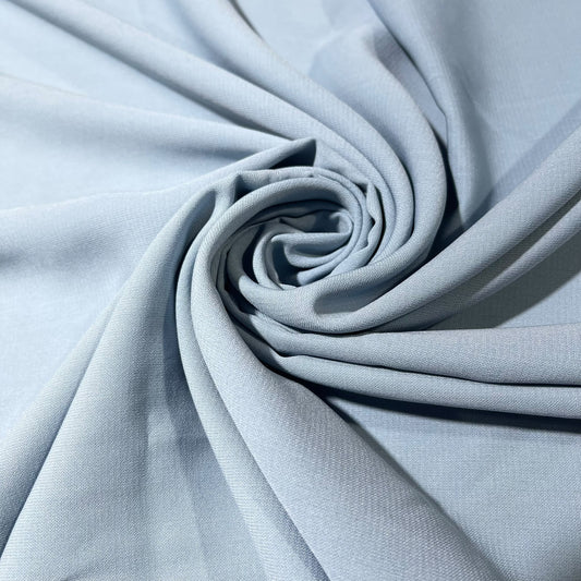 Powder Blue Plain Peach-Skin Powder Touch Crepe Fabric – 150cm Wide – By the Metre