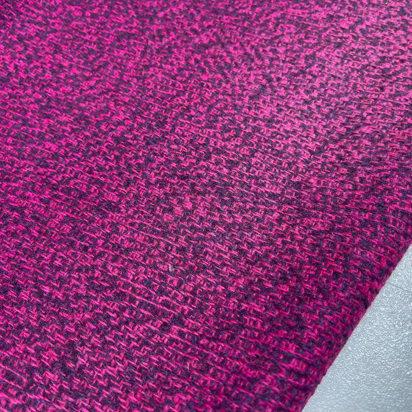 Fuchsia Herringbone Melange Italian Wool Blend Fabric – Premium Coat, Jacket, Dress & Costume Material – 58" Wide