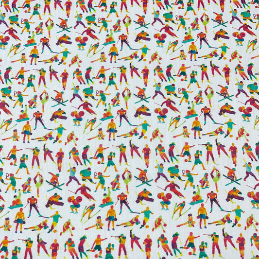 Athletes in Action 100% Cotton Sateen Sports & Dance Print Dress Craft & Décor Fabric 55" Wide