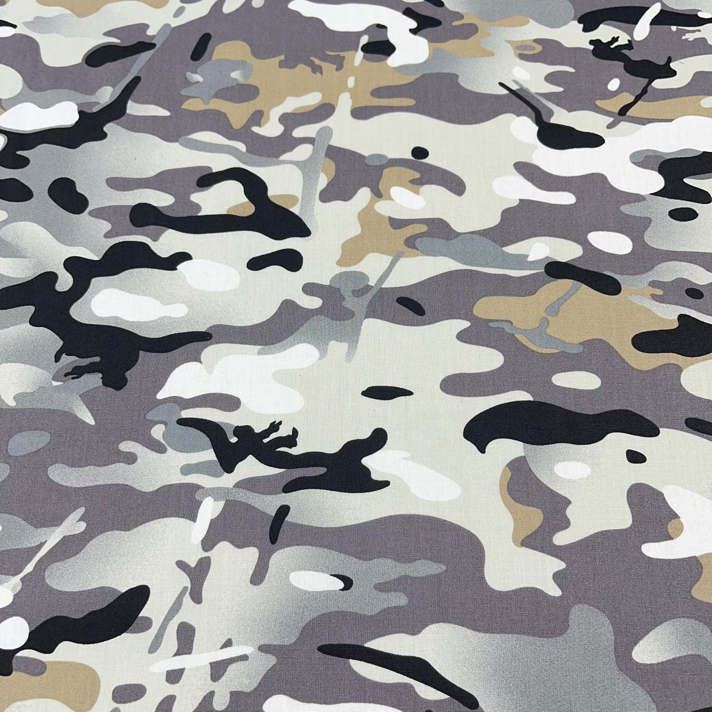 Grey Camo 100% Cotton Poplin Army Camouflage Print Dress Craft Fabric 58" Wide By The Meter