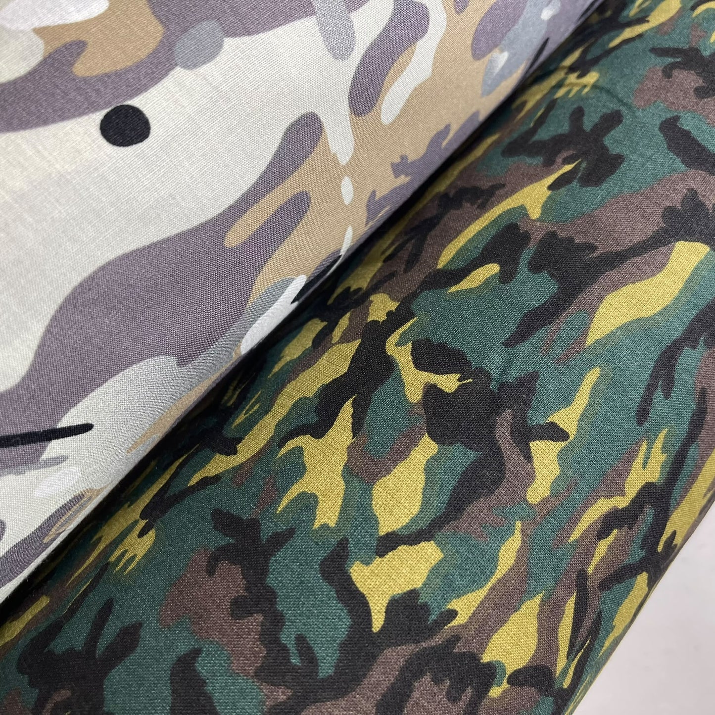 Grey Camo 100% Cotton Poplin Army Camouflage Print Dress Craft Fabric 58" Wide By The Meter