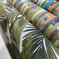 Bright Multi Broken Stripe Blocks Cotton Rich Half Panama 55" Wide Dress Craft Fabric By The Meter