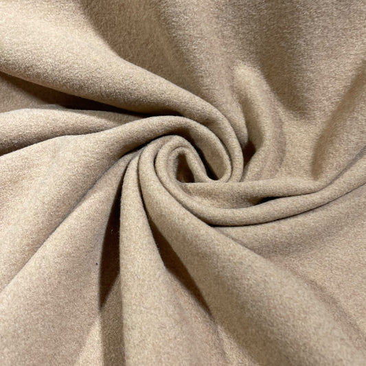 Plain Warm Taupe Italian Wool Blend Fabric – Premium Coat, Jacket, Dress & Costume Material – 58" Wide