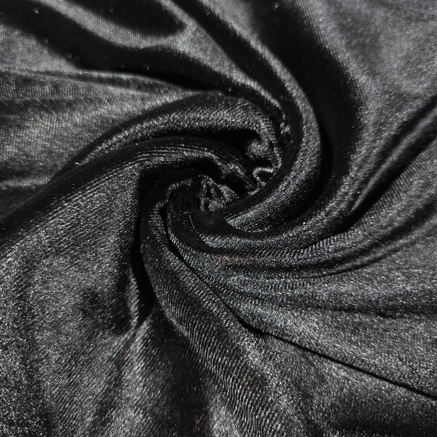 Black Stretch Velvet Fabric 58" Wide – Embossed Floral & Plain Matching Velvet Mix & Match By The Metre