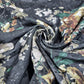 Black Floral Velvet Devore & Plain Wool Peach Skin Fabric 58" Wide – Mix & Match By The Metre
