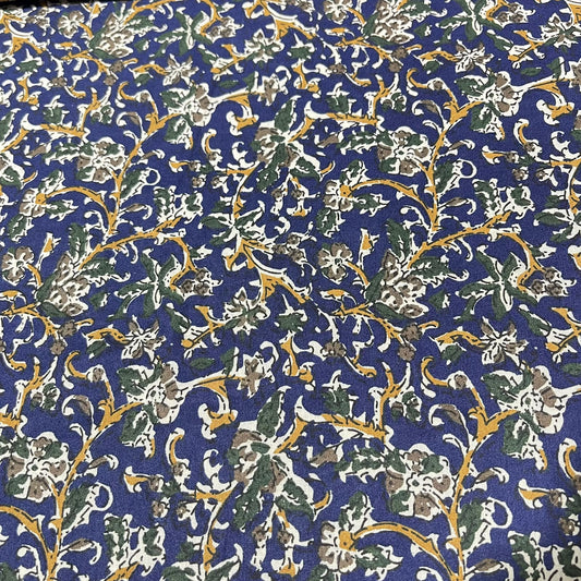 Indigo Heritage Vine 100% Cotton Quilting Dress Craft Costume Fabric 58" Wide By The Meter
