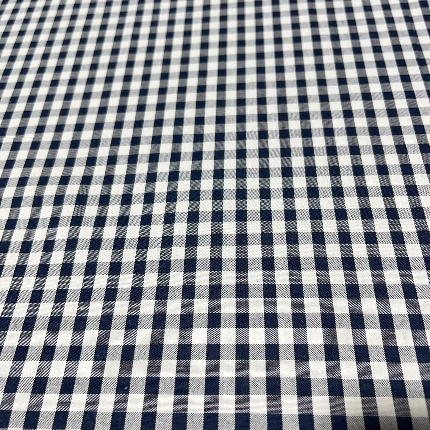 Navy & White Mini Check 100% Cotton Quilting Dress Craft Costume Fabric 58" Wide By The Meter
