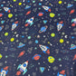 Navy Space Adventure 100% Cotton Quilting Dress Craft Costume Fabric 58" Wide By The Meter