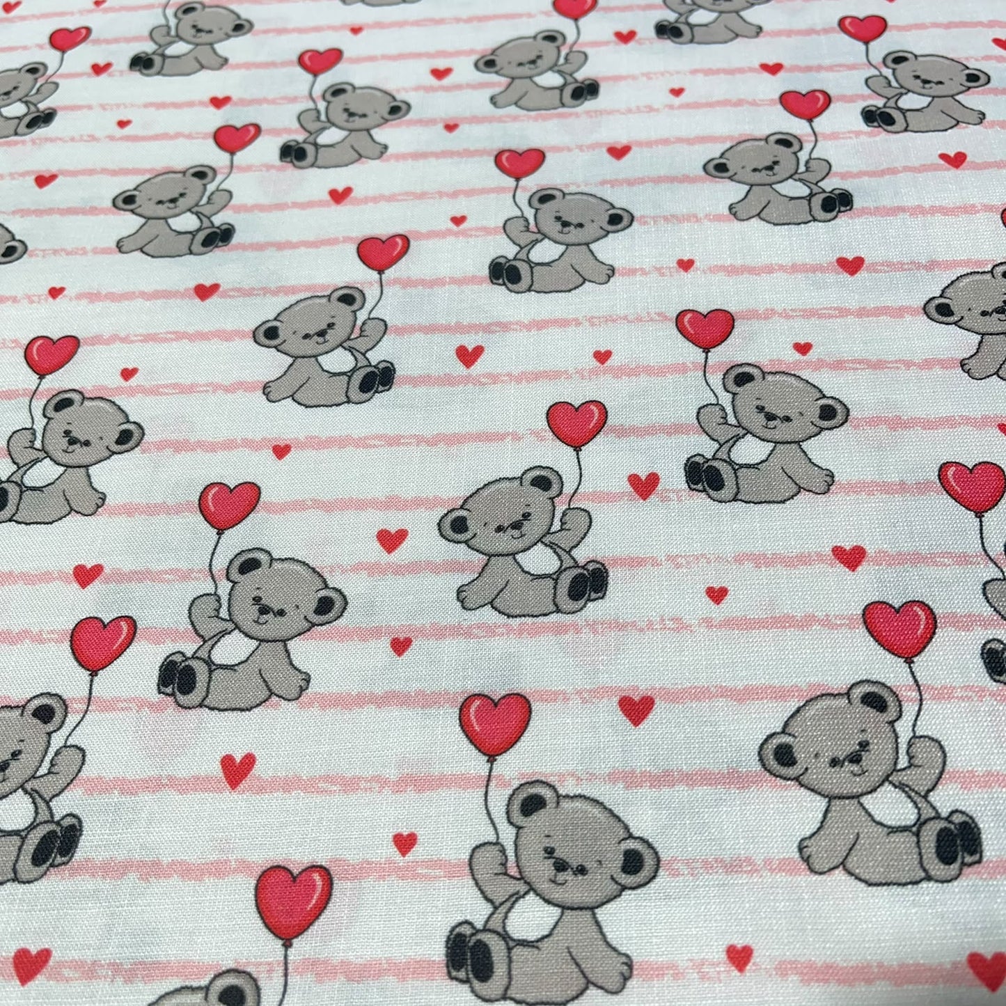 Teddy Love Print 100% Cotton Quilting Dress Craft Costume Fabric 58" Wide By The Meter