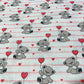 Teddy Love Print 100% Cotton Quilting Dress Craft Costume Fabric 58" Wide By The Meter