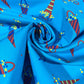 Turquoise Celebration 100% Cotton Quilting Dress Craft Costume Fabric 58" Wide By The Meter