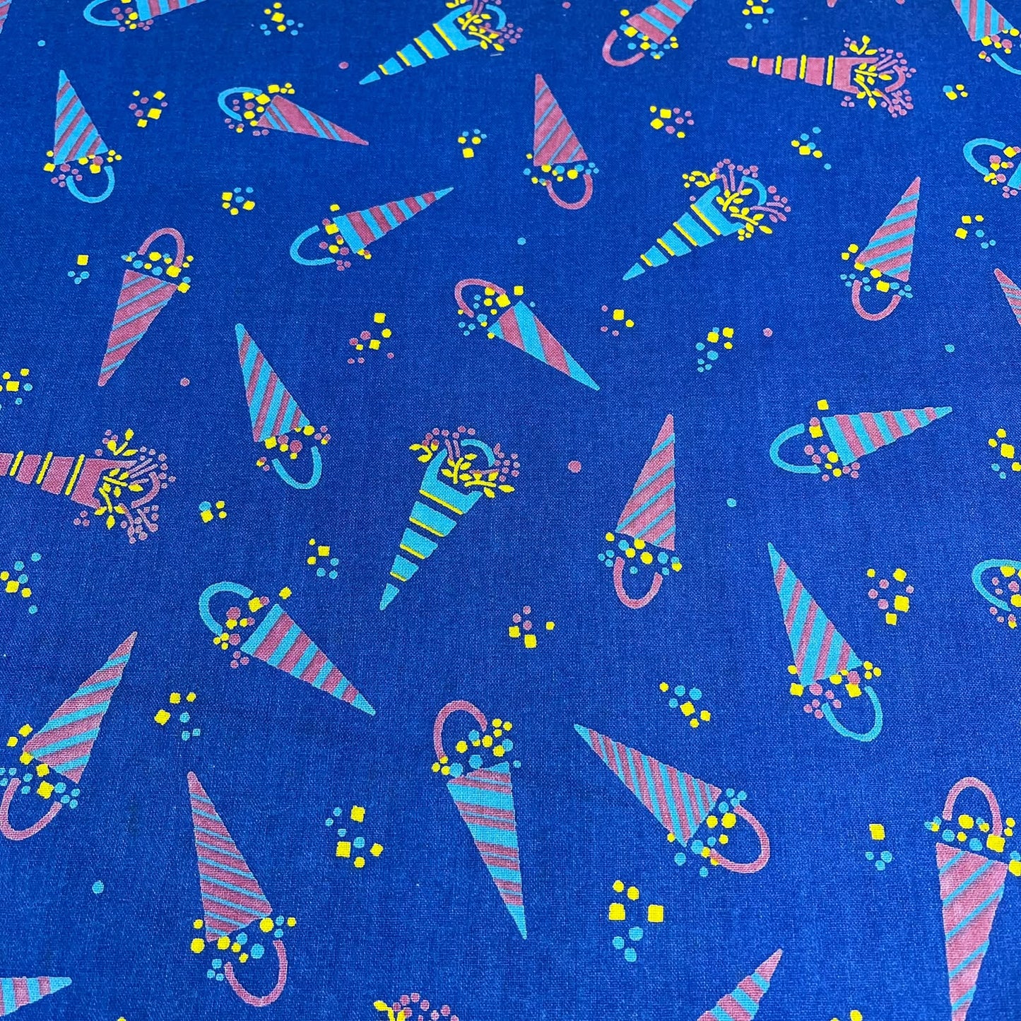 Royal Blue Celebration 100% Cotton Quilting Dress Craft Costume Fabric 58" Wide By The Meter