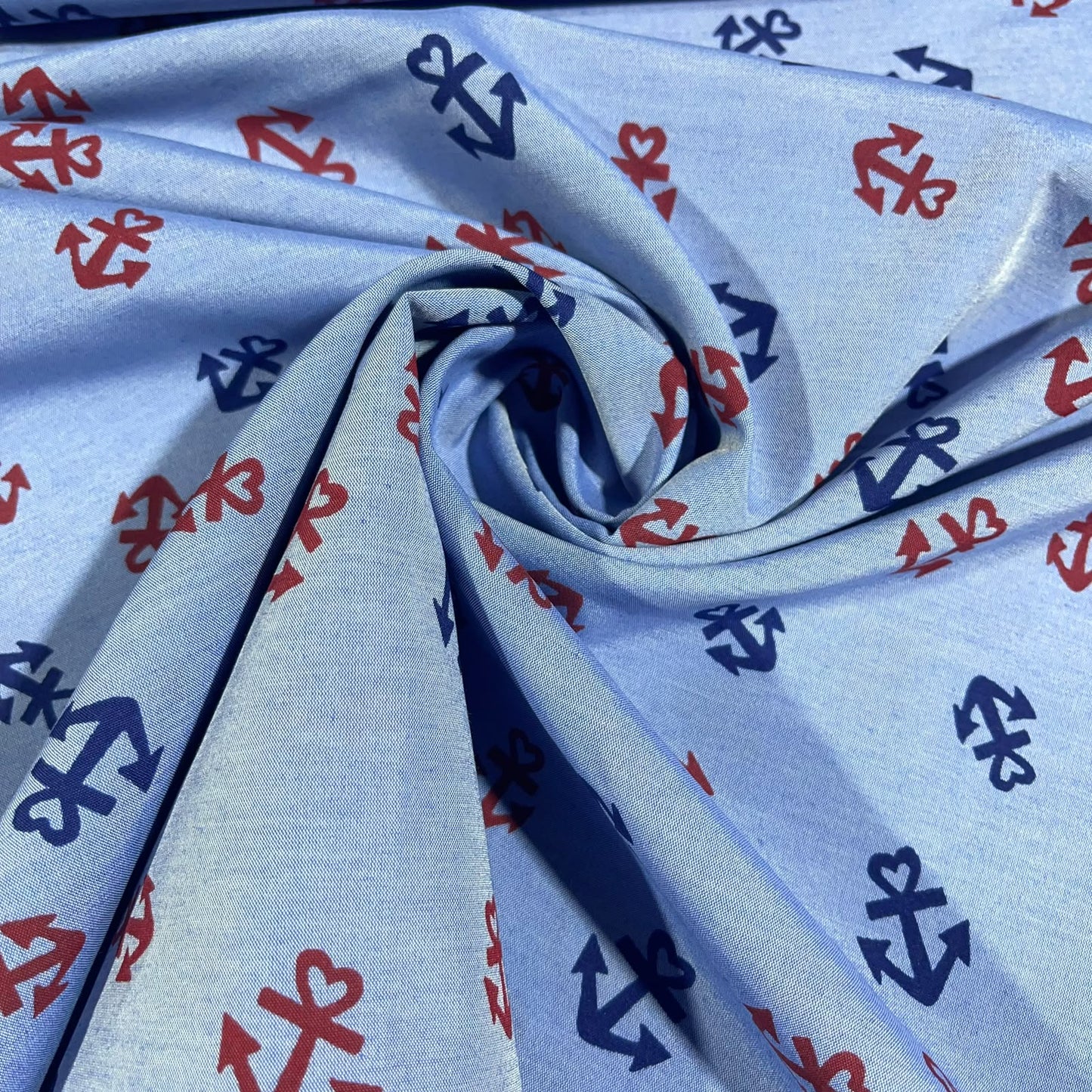 Nautical Anchor 100% Cotton Quilting Dress Craft Costume Fabric 58" Wide By The Meter