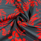 Red Tropical 100% Cotton Quilting Dress Craft Costume Fabric 58" Wide By The Meter