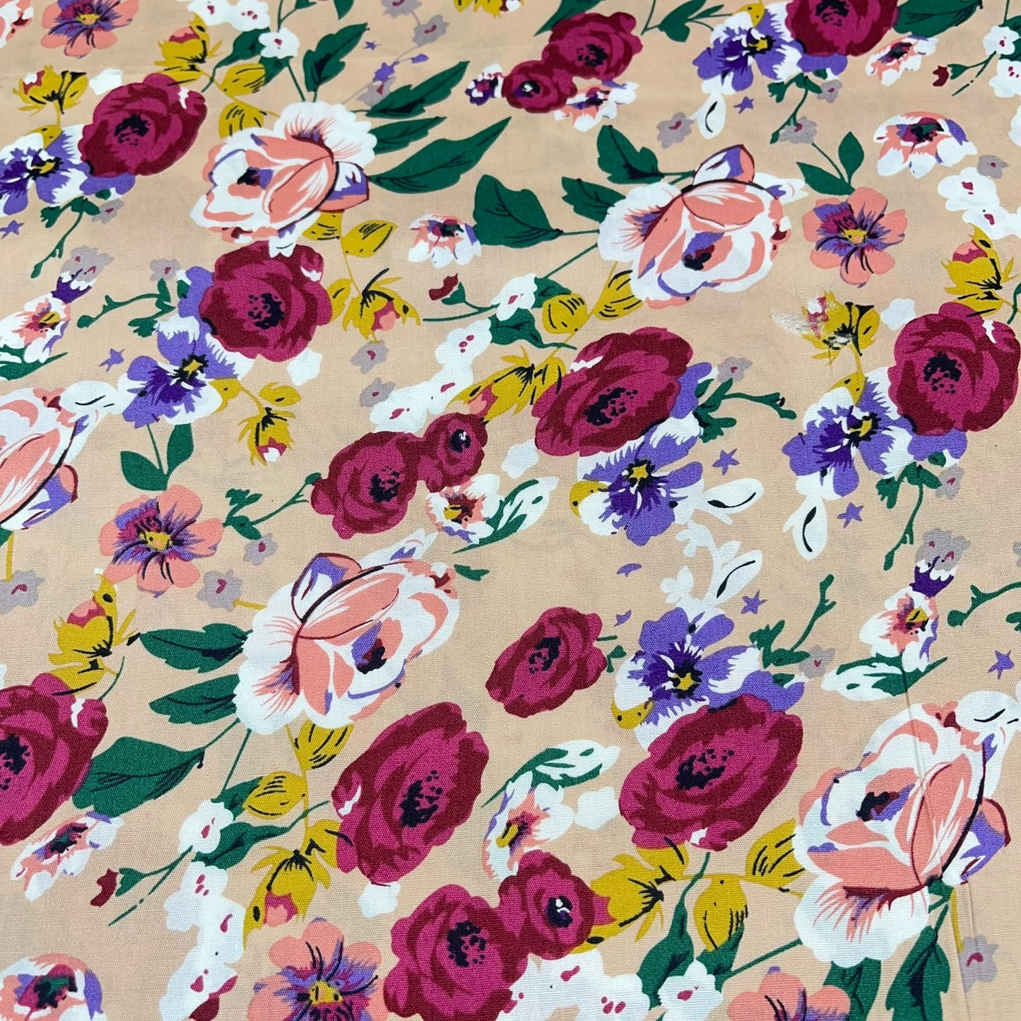 Multicolour Rose Floral 100% Cotton Quilting Dress Craft Costume Fabric 58" Wide By The Meter