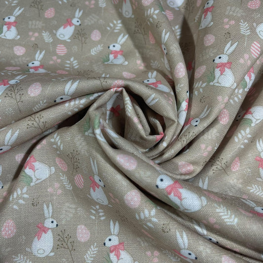 Bunny Toss Print 100% Cotton Quilting Dress Craft Costume Fabric 58" Wide By The Meter