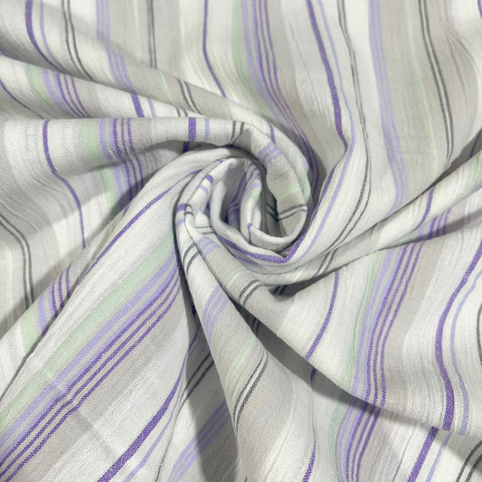 Fine Multi Stripe 100% Cotton Quilting Dress Craft Costume Fabric 58" Wide By The Meter