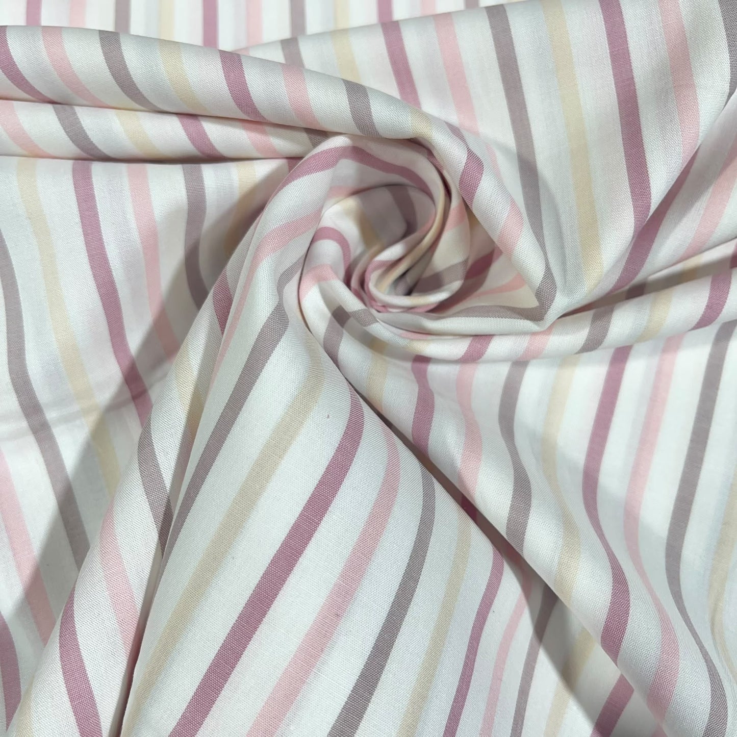 Pastel Candy Stripe 100% Cotton Quilting Dress Craft Costume Fabric 58" Wide By The Meter