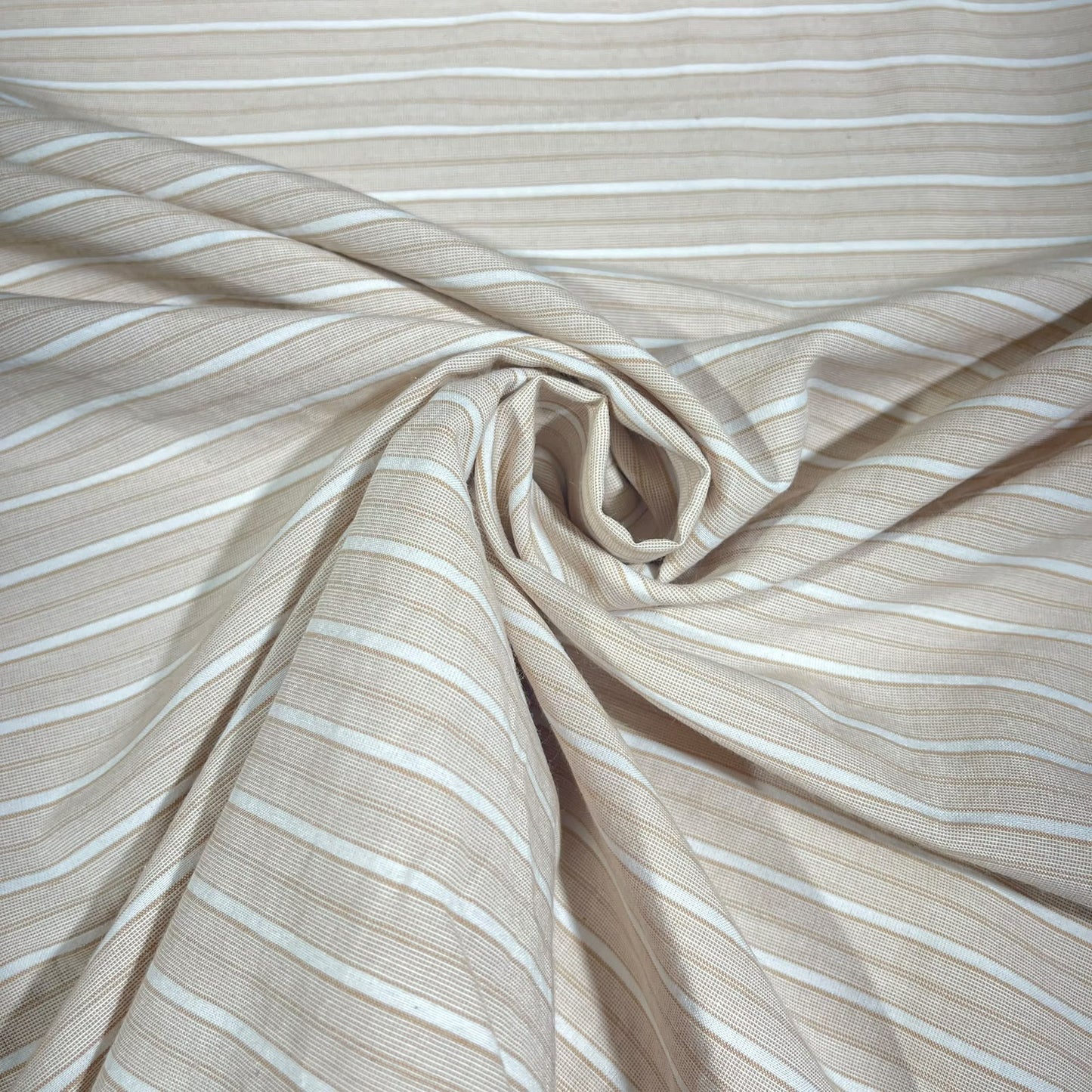 Neutral Fine Stripe 100% Cotton Quilting Dress Craft Costume Fabric 58" Wide By The Meter