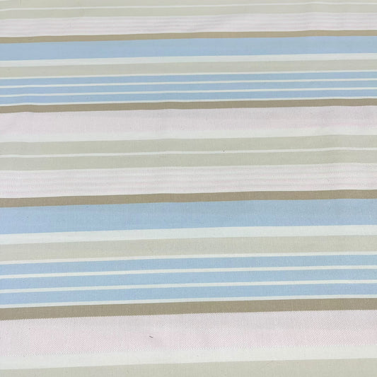 Coastal Pastel Stripe 100% Cotton Quilting Dress Craft Costume Fabric 58" Wide By The Meter