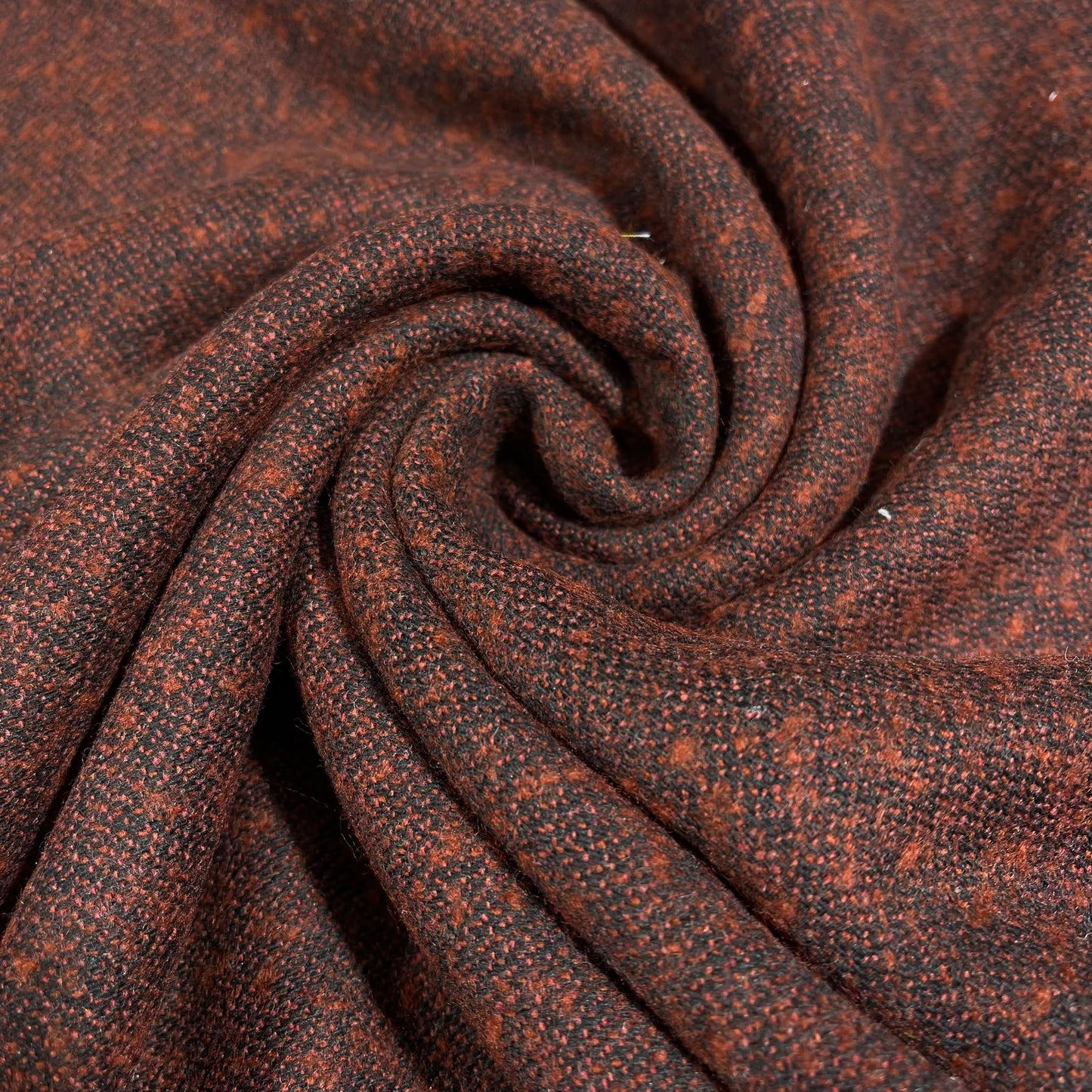 Rust & Charcoal Flecked Italian Wool Blend Fabric – Premium Coat, Jacket, Dress & Costume Material – 58" Wide By The Meter
