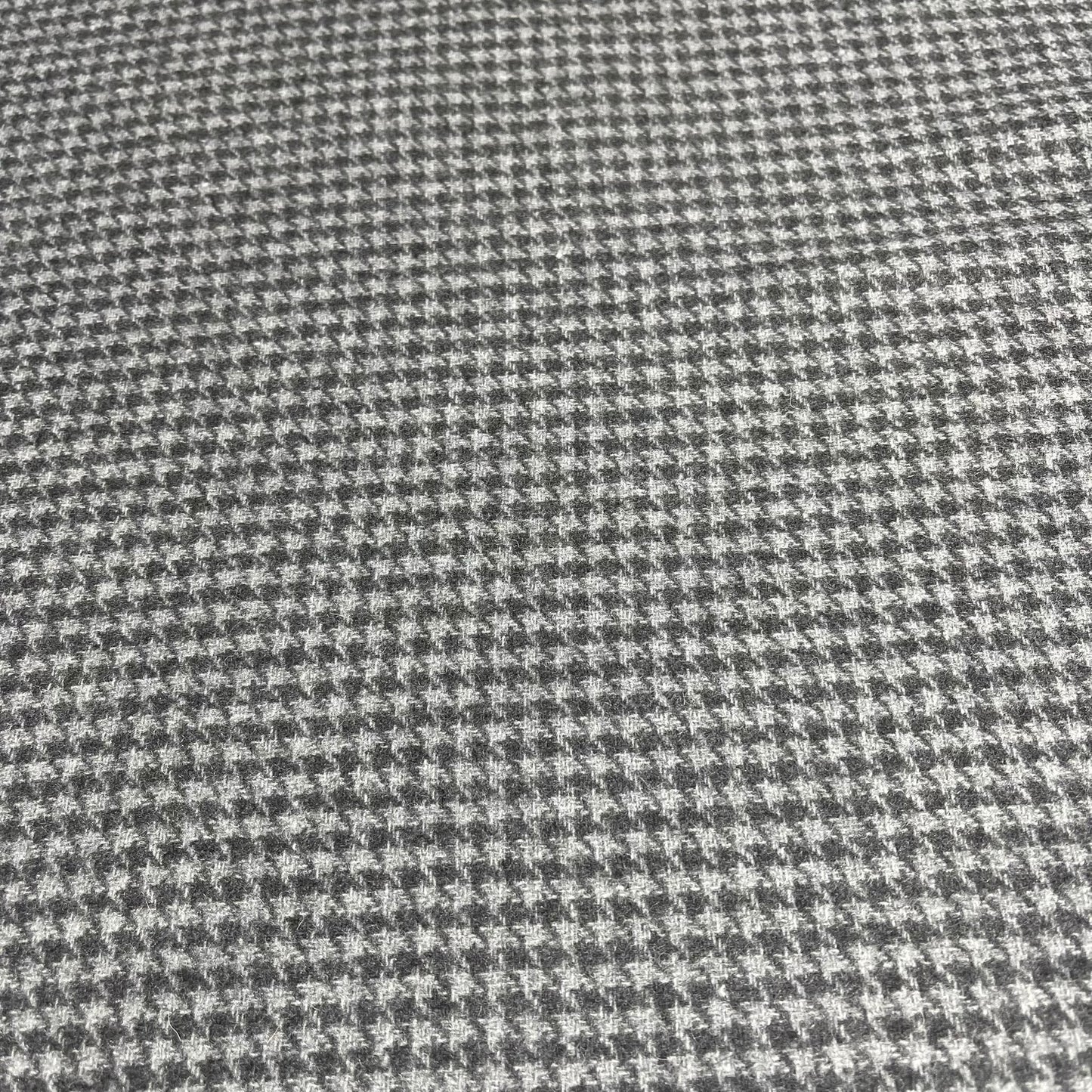 Grey Micro Houndstooth Italian Wool Blend Fabric – Premium Coat, Jacket, Dress & Costume Material – 58" Wide By The Meter