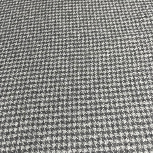 Grey Micro Houndstooth Italian Wool Blend Fabric – Premium Coat, Jacket, Dress & Costume Material – 58" Wide By The Meter
