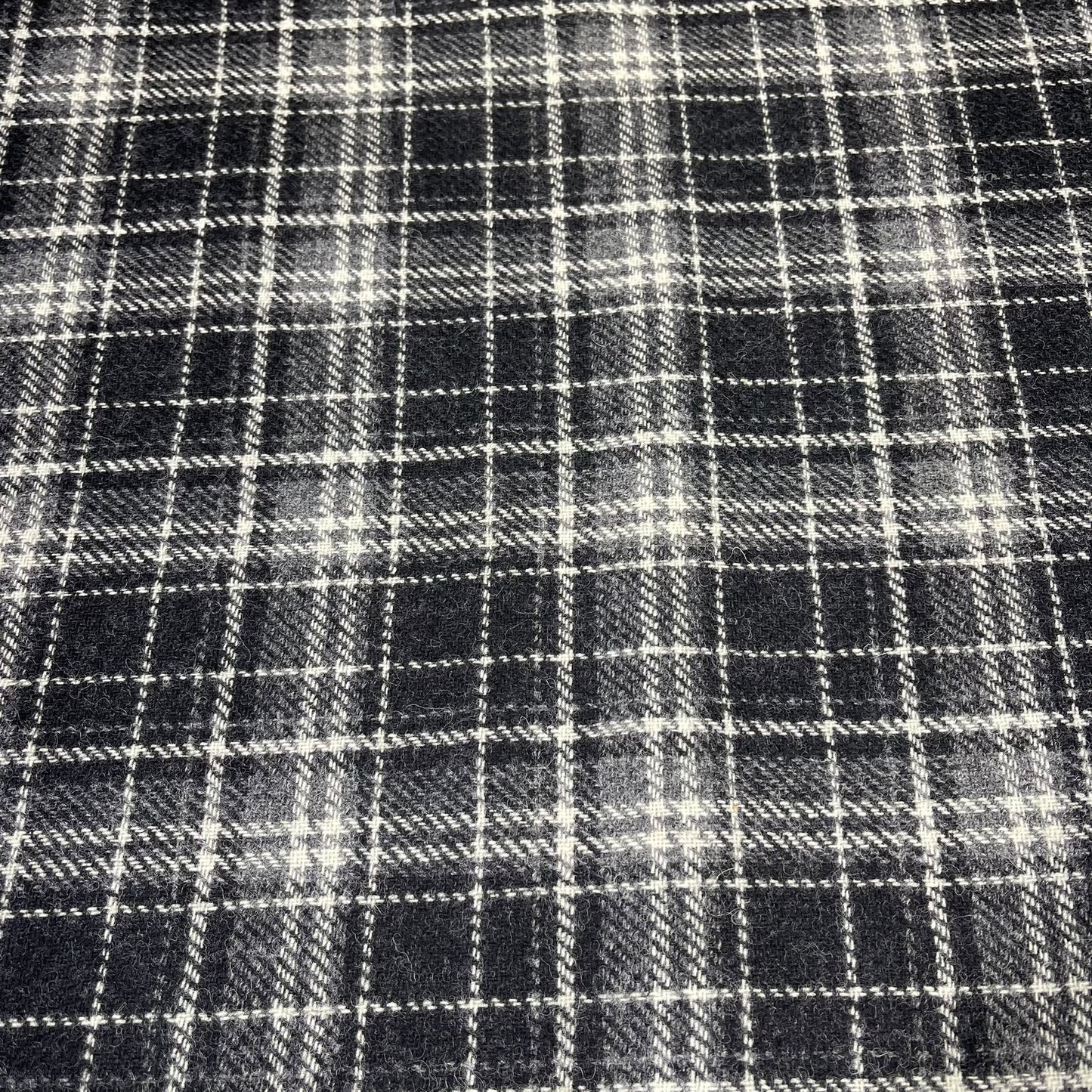 Monochrome Windowpane Plaid  Italian Wool Blend Fabric – Premium Coat, Jacket, Dress & Costume Material – 58" Wide By The Meter
