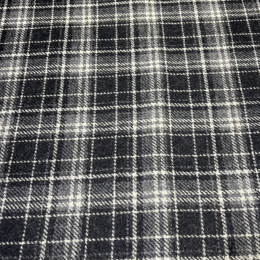 Monochrome Windowpane Plaid Italian Wool Blend Fabric – Premium Coat, Jacket, Dress & Costume Material – 58" Wide By The Meter