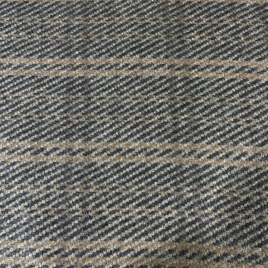 Brown Herringbone Check Italian Wool Blend Fabric – Premium Coat, Jacket, Dress & Costume Material – 58" Wide By The Meter